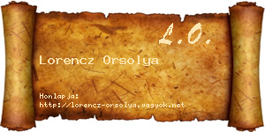 Lorencz Orsolya névjegykártya